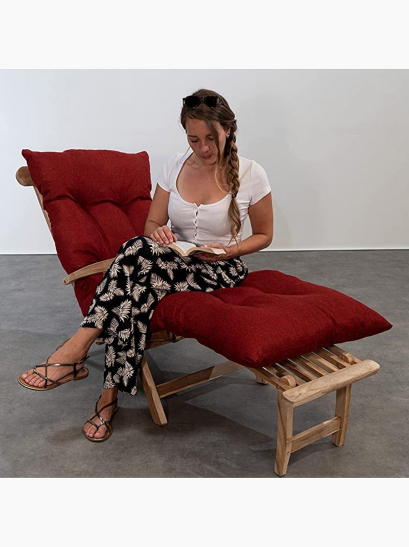 Coussin bain de soleil 185 x 60 x 15 cm Rouge - Kiabi