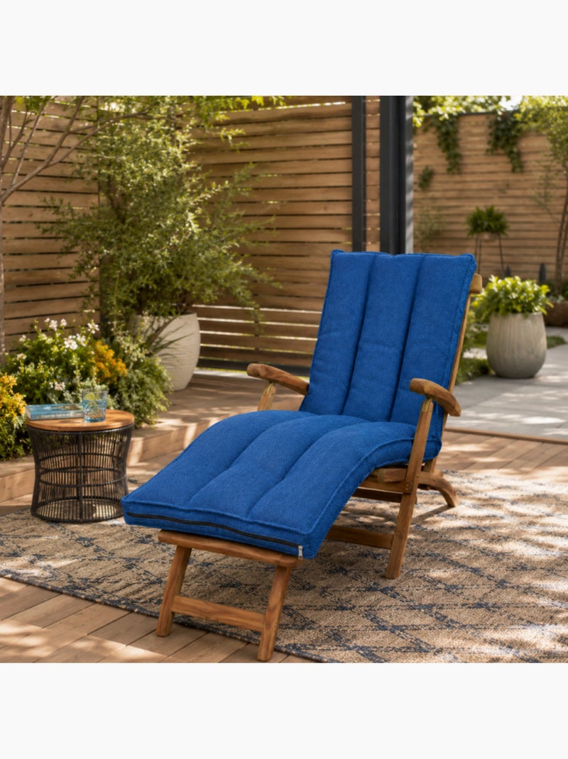 Coussin bain de soleil déhoussable 190x60x15 cm Bleu - Kiabi