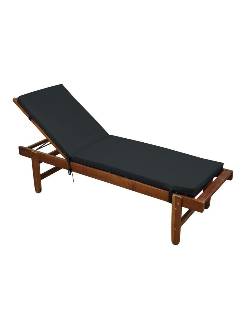 Coussin Bain de Soleil HAWAI - Carbone  60 x 190 x 4 cm Noir - Kiabi