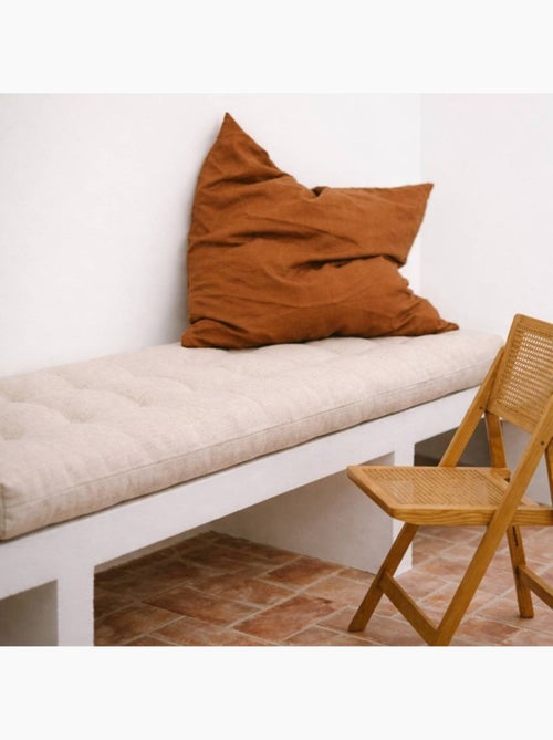 Coussin banc effet lin déperlant & anti-uv gris beige 120x40cm - Kiabi