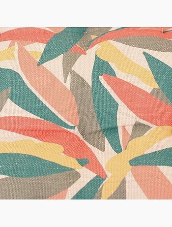 Coussin banc effet lin déperlant & anti-uv imprimé coloré 120x40cm