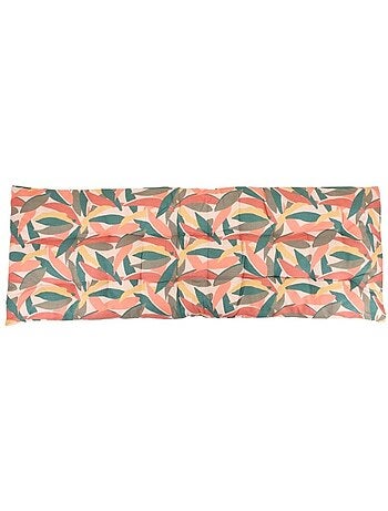 Coussin banc effet lin déperlant & anti-uv imprimé coloré 120x40cm