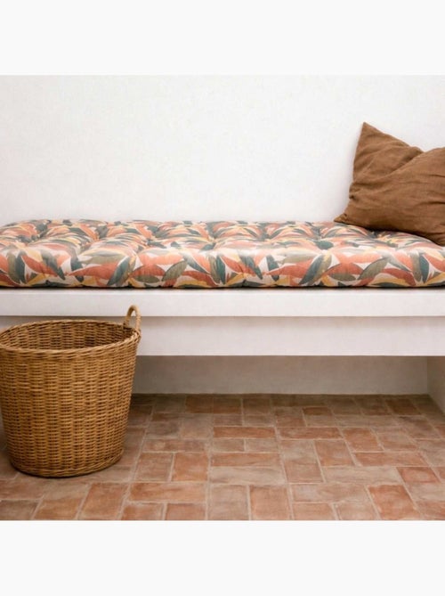 Coussin banc effet lin déperlant & anti-uv imprimé coloré 120x40cm - Kiabi