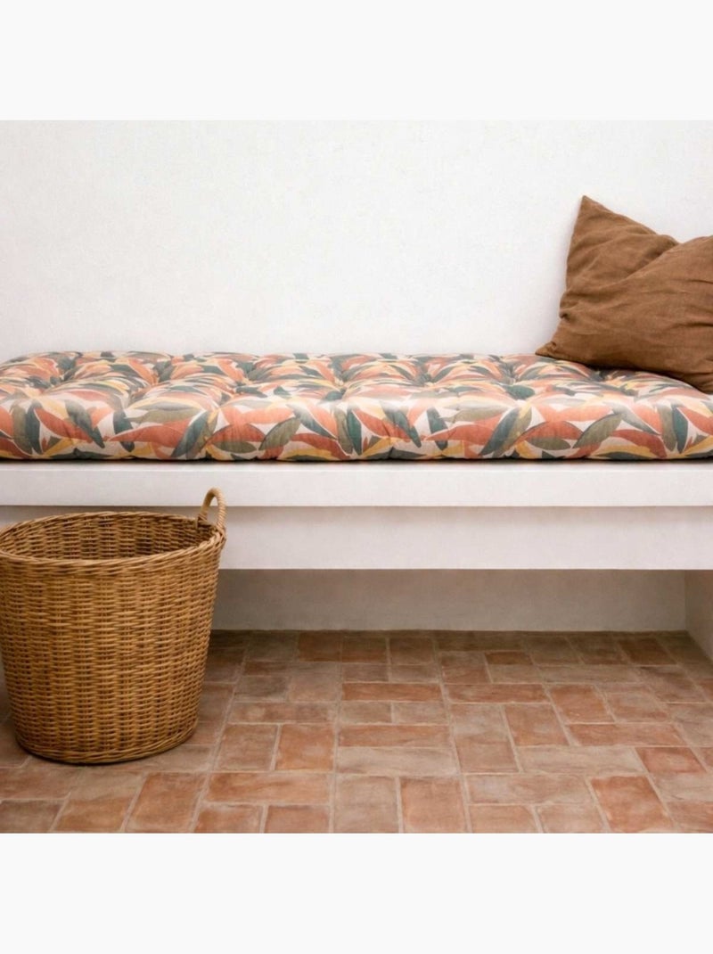 Coussin banc effet lin déperlant & anti-uv imprimé coloré 120x40cm Vert - Kiabi