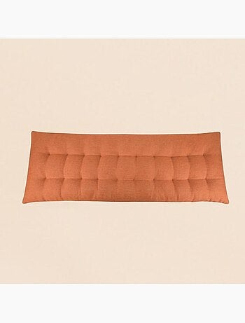 Coussin banc effet lin déperlant & anti-uv terracotta 120x40cm