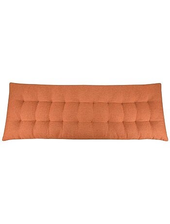 Coussin banc effet lin déperlant & anti-uv terracotta 120x40cm