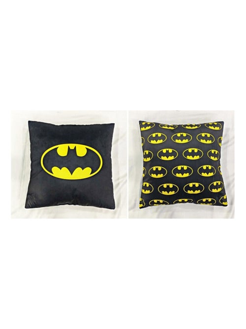 Coussin Batman - Logo Batman Noir et Jaune 40x40 cm - Kiabi