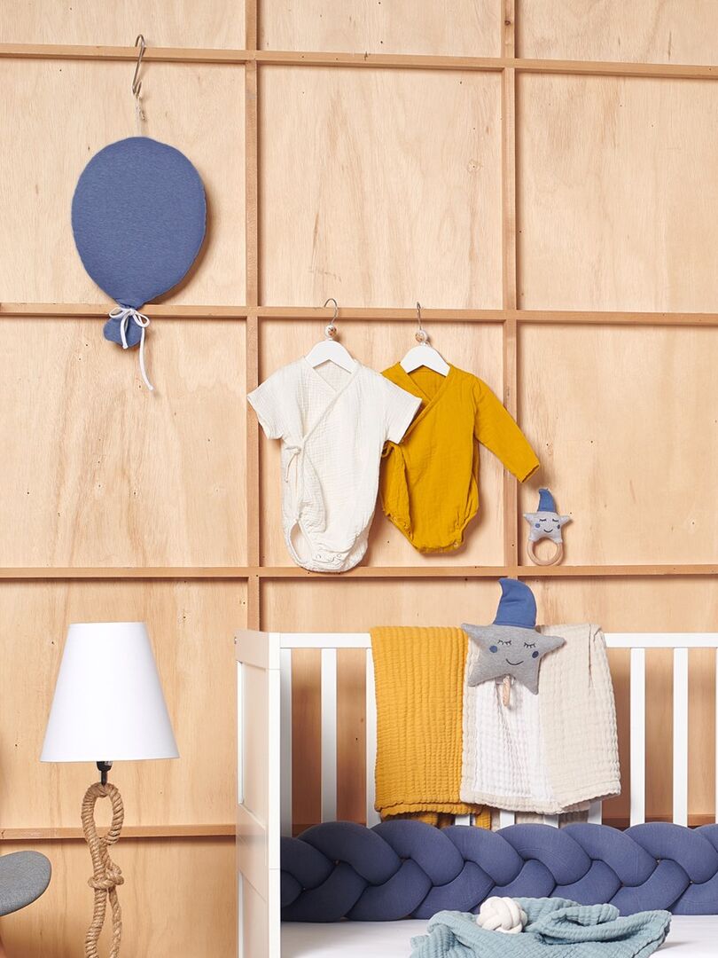 Coussin bébé en coton tricoté ballon Bleu - Kiabi
