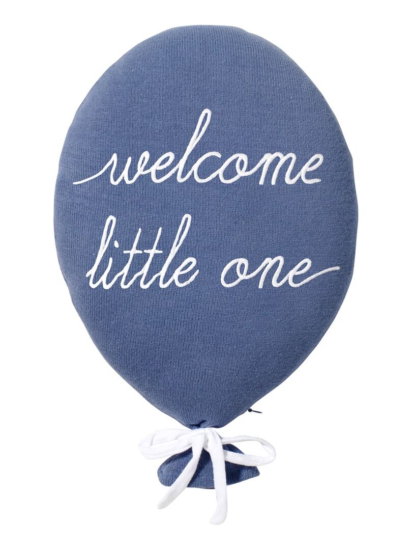 Coussin bébé en coton tricoté ballon Welcome Little One - Bleu