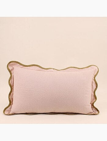 Coussin beige contour vagues 40x60cm