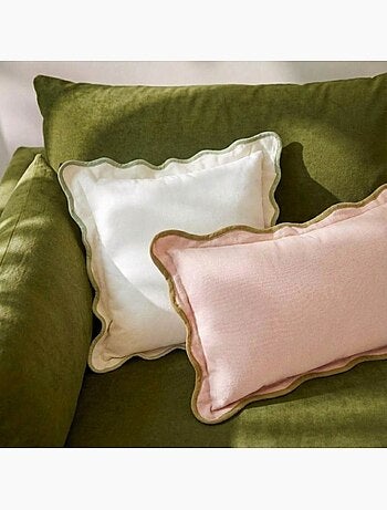 Coussin beige contour vagues 40x60cm
