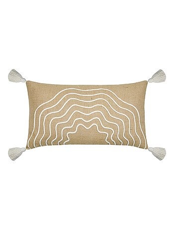 Coussin beige rectangulaire avec relief