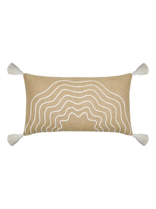 Coussin beige  rectangulaire avec relief