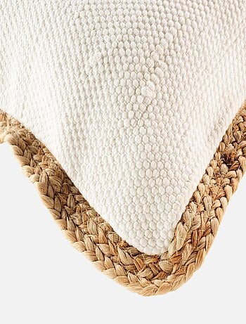 Coussin bifaces avec contour en jute