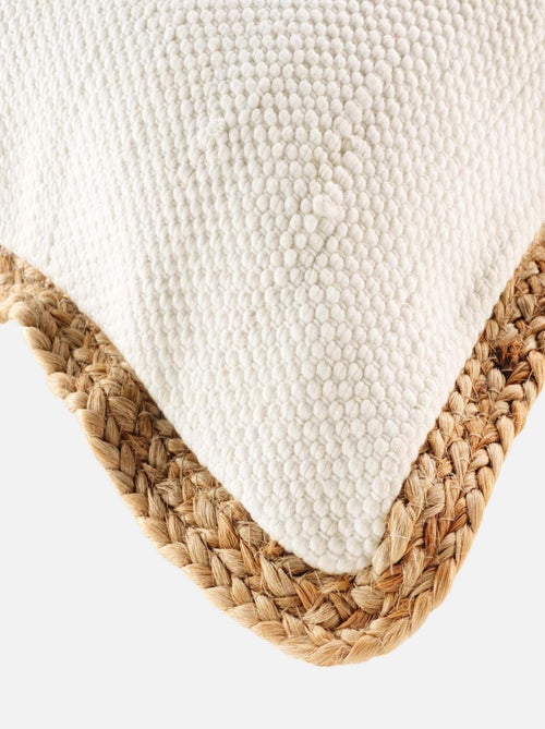 Coussin bifaces avec contour en jute - Kiabi