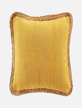 Coussin bifaces avec contour en jute