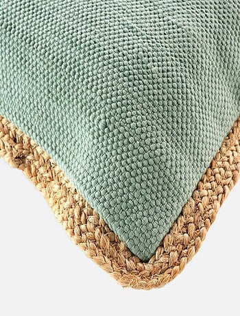 Coussin bifaces avec contour en jute