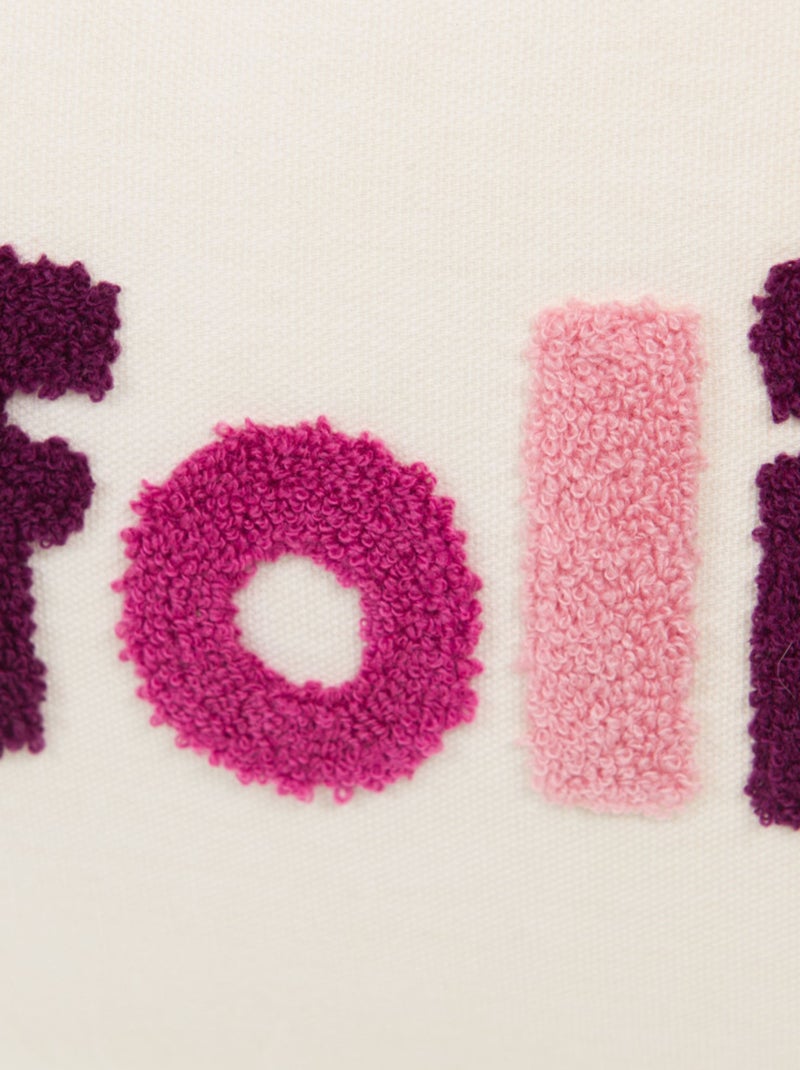 Coussin Bisous Folie – Un Message Tendre et Stylé (lot de 2) Ecru - Kiabi