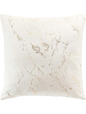 Coussin blanc - Effet marbré