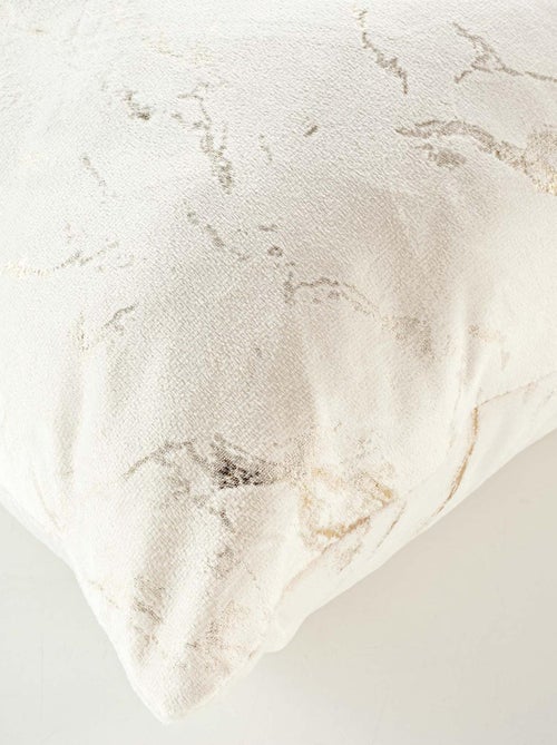 Coussin blanc  - Effet marbré - Kiabi