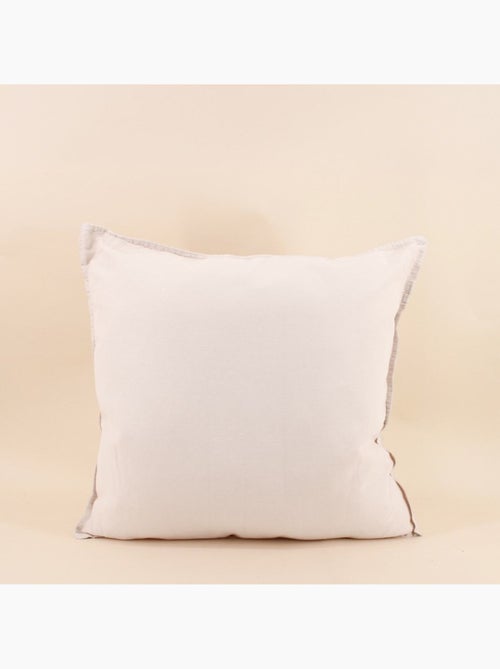Coussin blanc avec lin 45x45cm - Kiabi