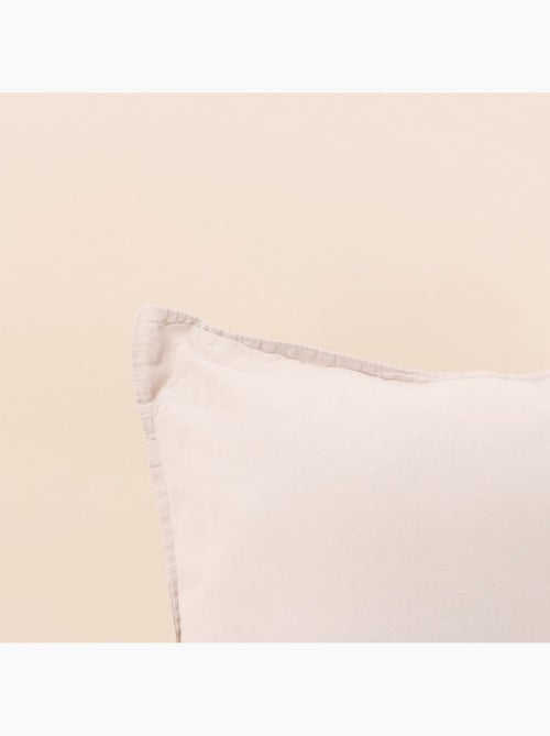 Coussin blanc avec lin 45x45cm - Kiabi