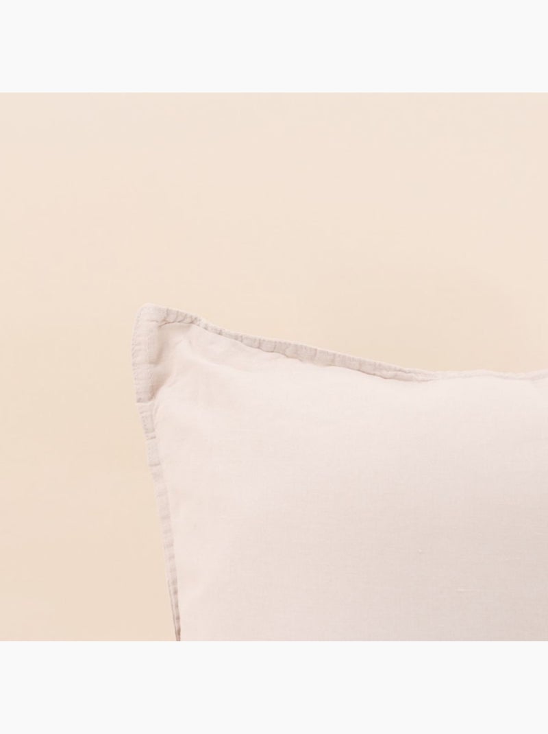 Coussin blanc avec lin 45x45cm Blanc - Kiabi