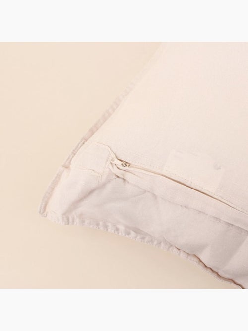 Coussin blanc avec lin 45x45cm - Kiabi