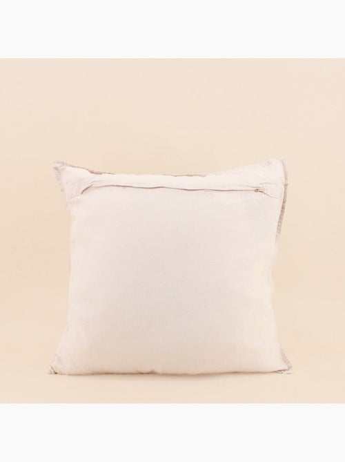 Coussin blanc avec lin 45x45cm - Kiabi
