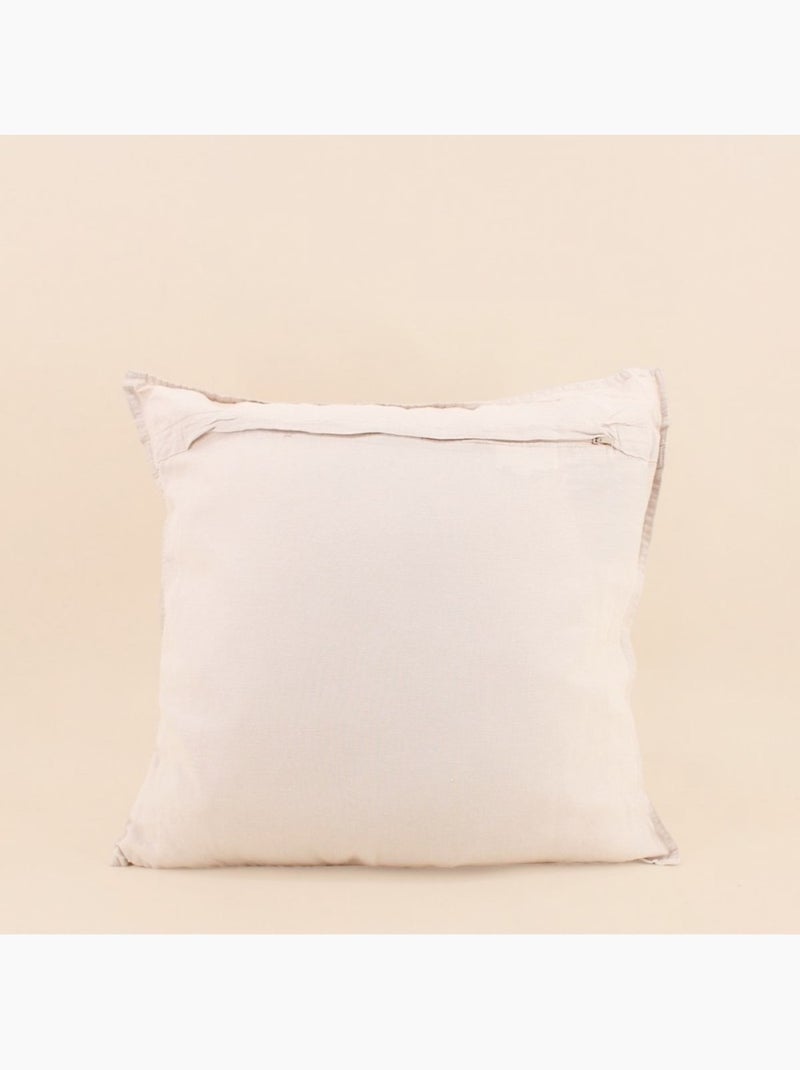 Coussin blanc avec lin 45x45cm Blanc - Kiabi