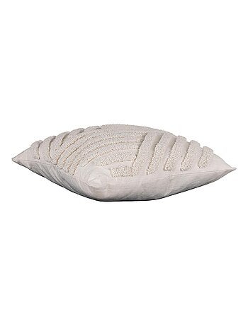 Coussin blanc strié géométrique 45 x 45 cm - House Nordic
