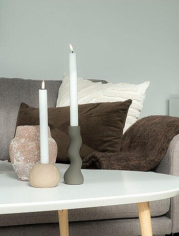 Coussin blanc strié géométrique 45 x 45 cm - House Nordic