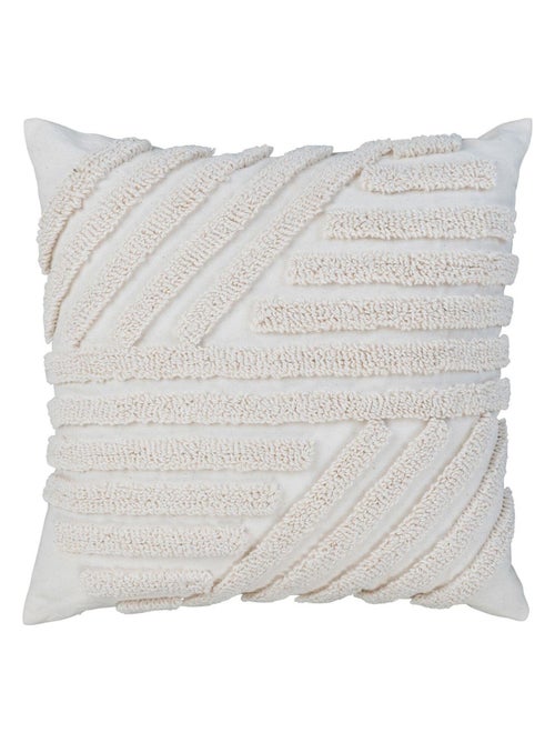Coussin blanc strié géométrique 45 x 45 cm - House Nordic - Kiabi