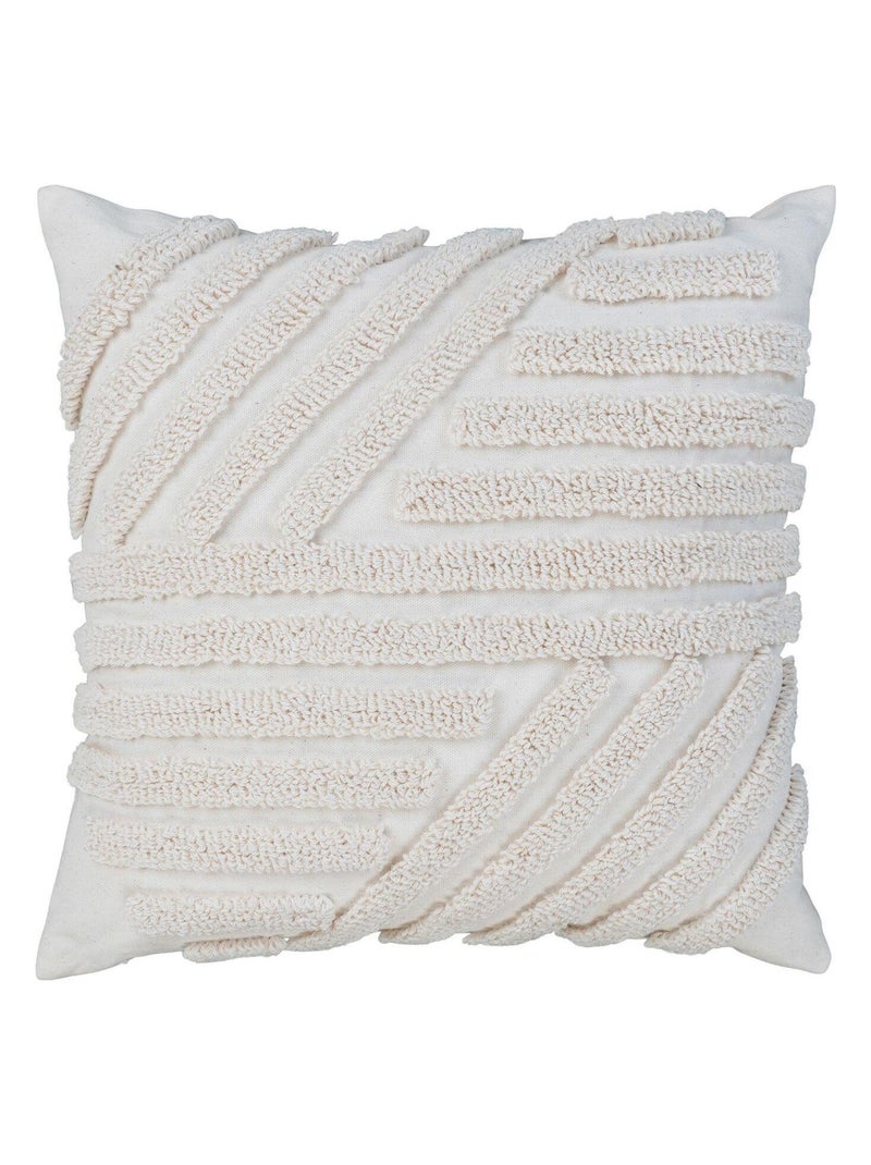 Coussin blanc strié géométrique 45 x 45 cm - House Nordic Blanc - Kiabi