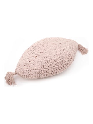 Coussin bohème coton crochet Plume
