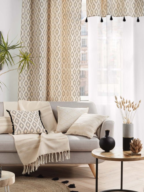 Coussin bohème doré déhoussable - Kiabi