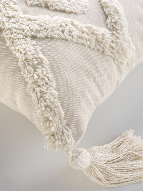 Coussin bohème tufté déhoussable - Kiabi