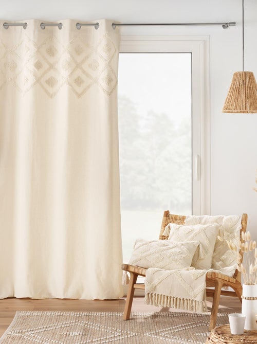 Coussin bohème tufté déhoussable - Kiabi