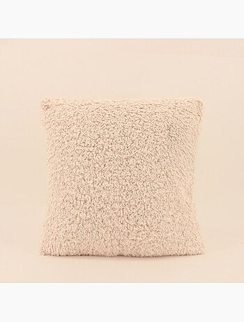 Coussin bouclette marron 40x40cm