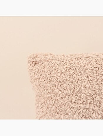 Coussin bouclette marron 40x40cm