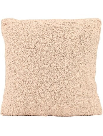 Coussin bouclette marron 40x40cm