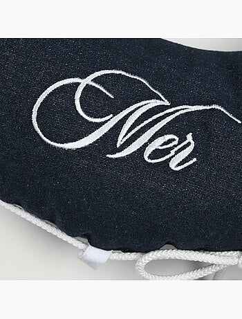 Coussin bouée polycoton décoratif esprit bord de mer