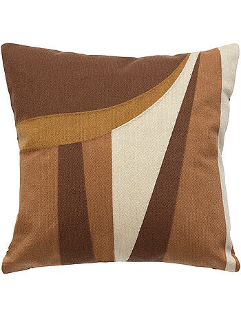 Coussin brodé à housse amovible en coton hary