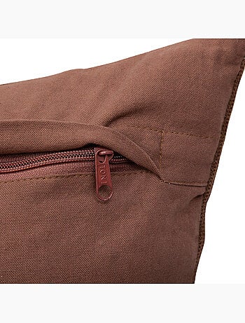 Coussin brodé à housse amovible en coton hary
