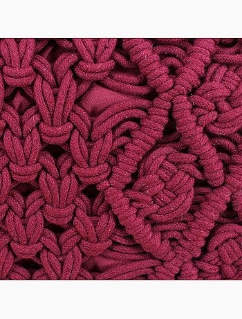 Coussin brodé avec franges rose 40x60cm