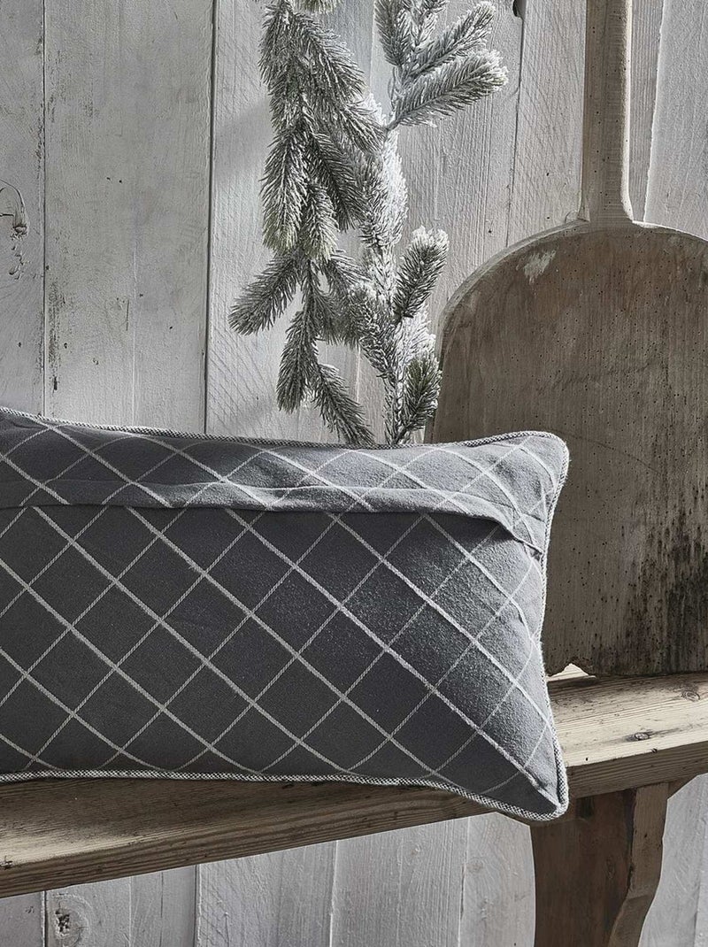 Coussin brodé déhoussable Gris - Kiabi
