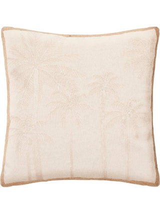 Coussin brodé en coton recyclé