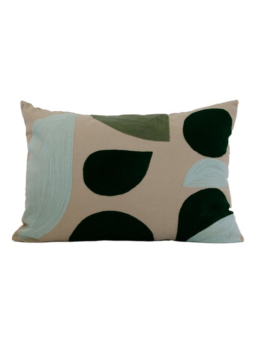 Coussin brodé motif abstrait - Kiabi
