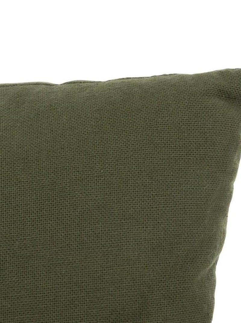 Coussin brodé perles Tropical boudoir 30x30 cm Kaki - Kiabi