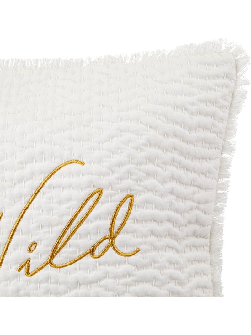 Coussin brodé WILD Blanc - Kiabi
